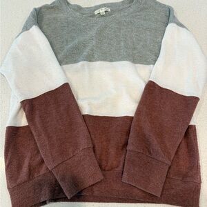 Maroon Colorblock Women's Sweater